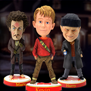 Home Alone bobbleheads of Marv, Kevin and Harry